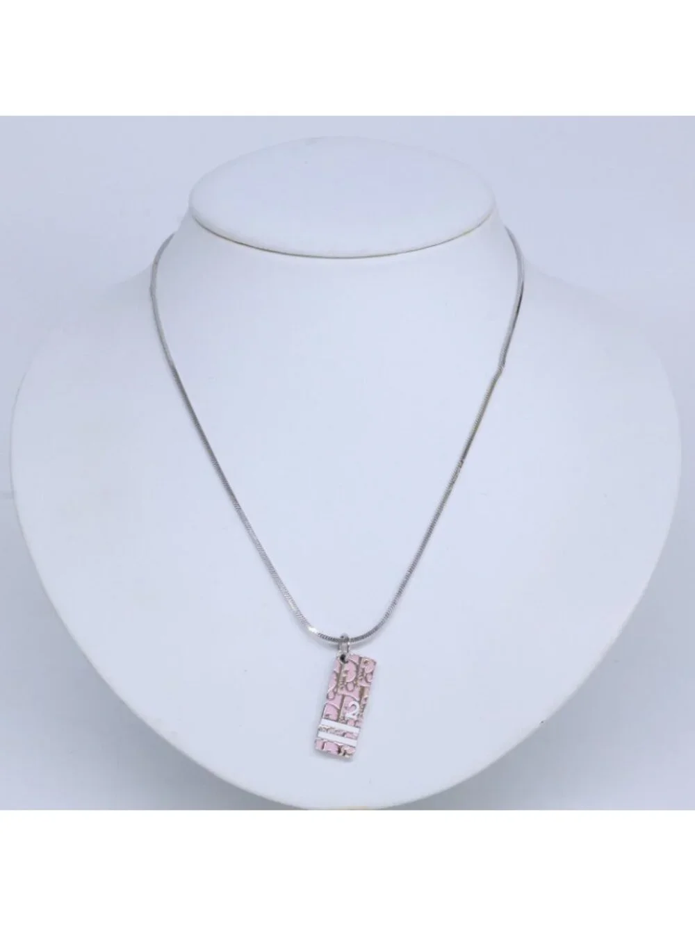 Dior Trotter Plate Necklace Pink